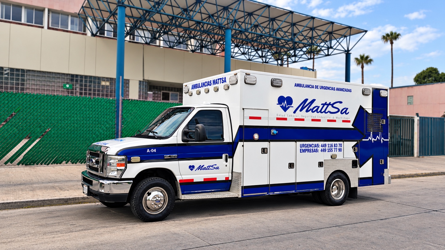 Ambulancia blanca de Mattsa